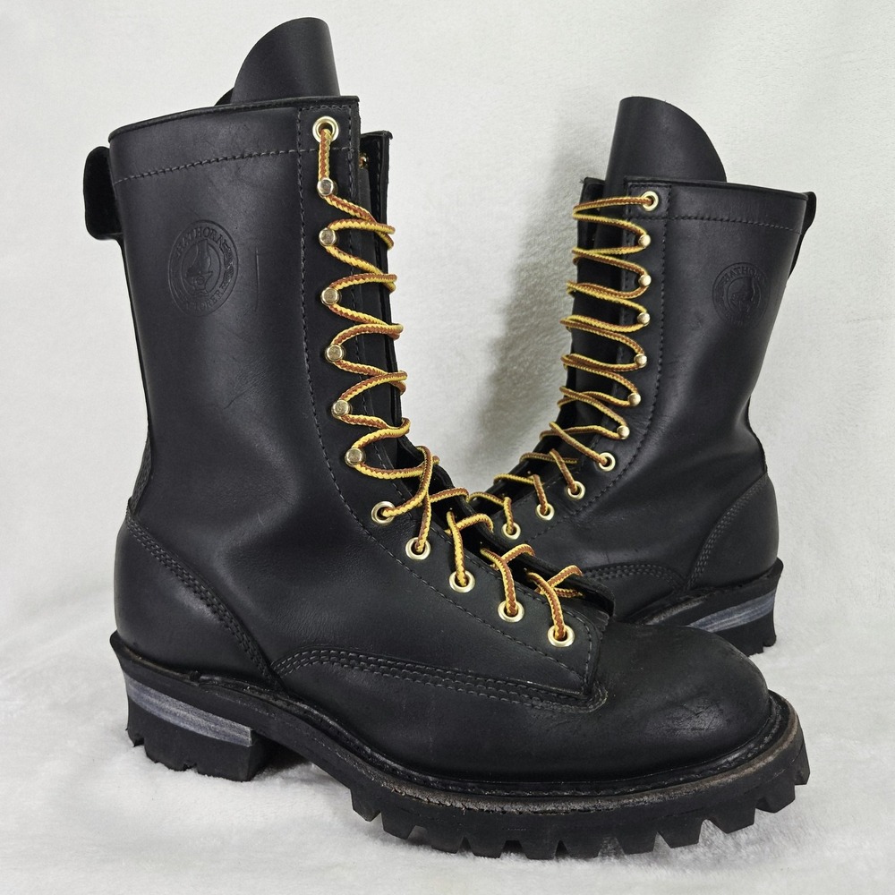Whites Boots Womens 9.5 D Black Leather Line Scout Wildland Firefighter Vibram